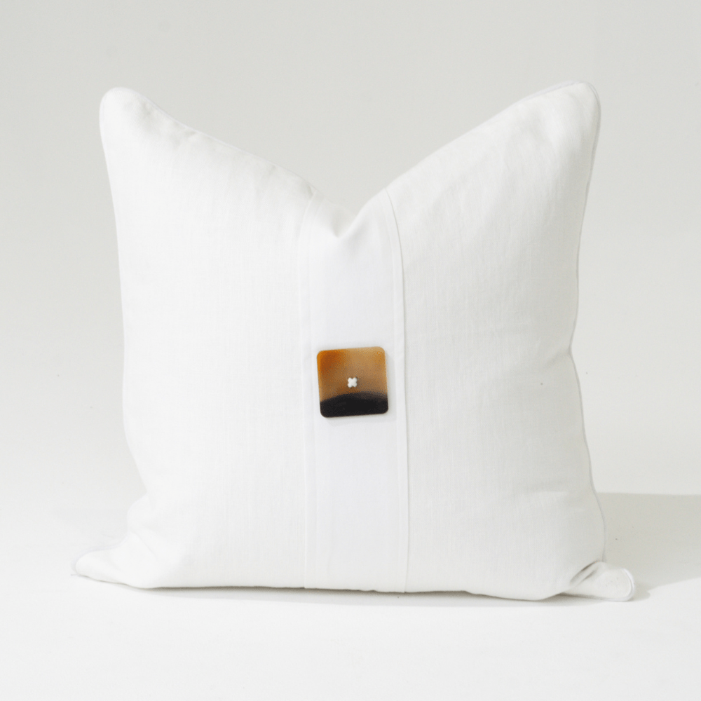 Bandhini Design House Lounge Cushion Horn Button White Lounge Cushion 55 x 55cm