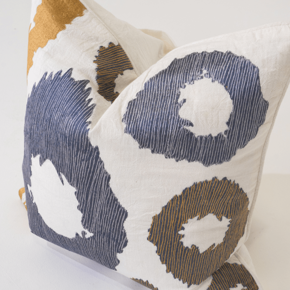 Bandhini Design House Lounge Cushion Ikat Agate Cluster Embroidery Lounge Cushion 55 x 55cm