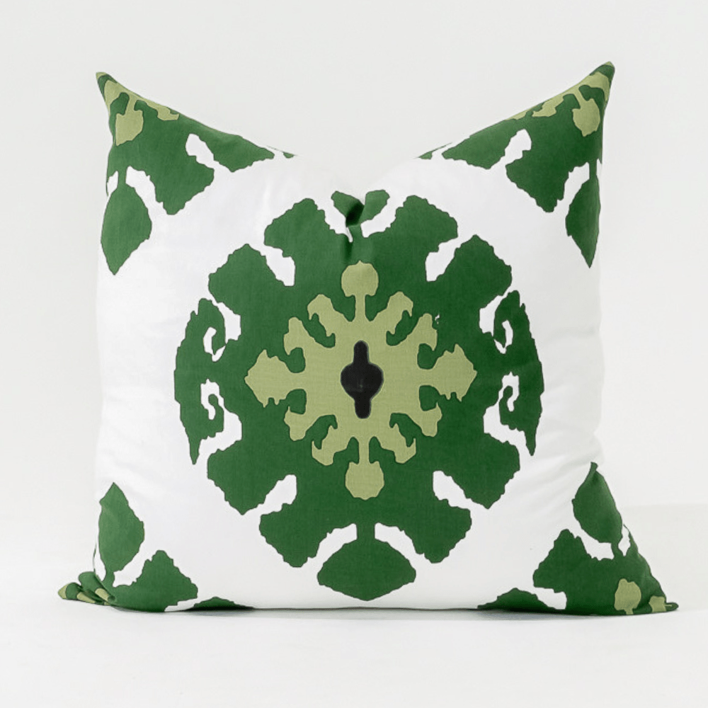 Bandhini Design House Lounge Cushion Inner Ikat Emerald Lounge Cushion 55 x 55cm