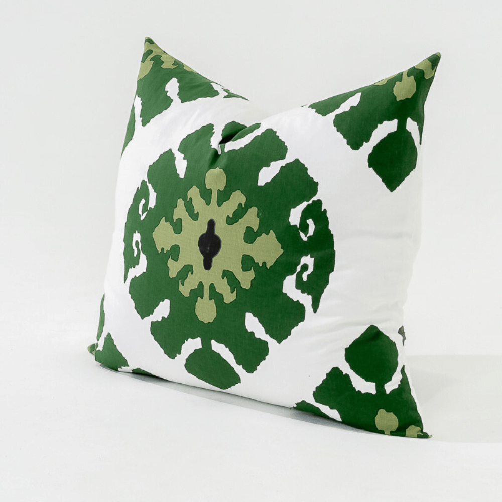 Bandhini Design House Lounge Cushion Inner Ikat Emerald Lounge Cushion 55 x 55cm
