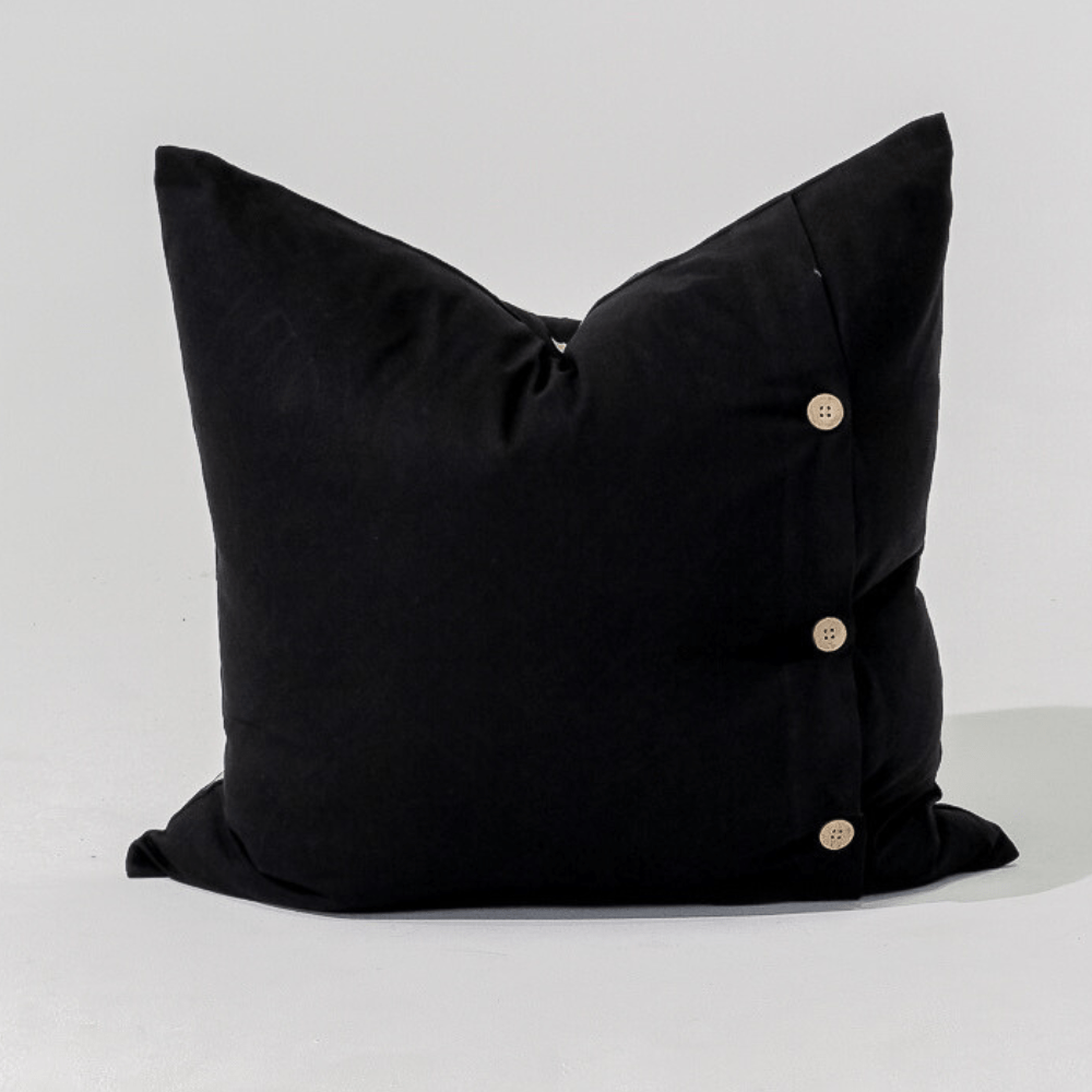 Bandhini Design House Lounge Cushion Inter Diamond Scroll Black Lounge Cushion 55 x 55cm