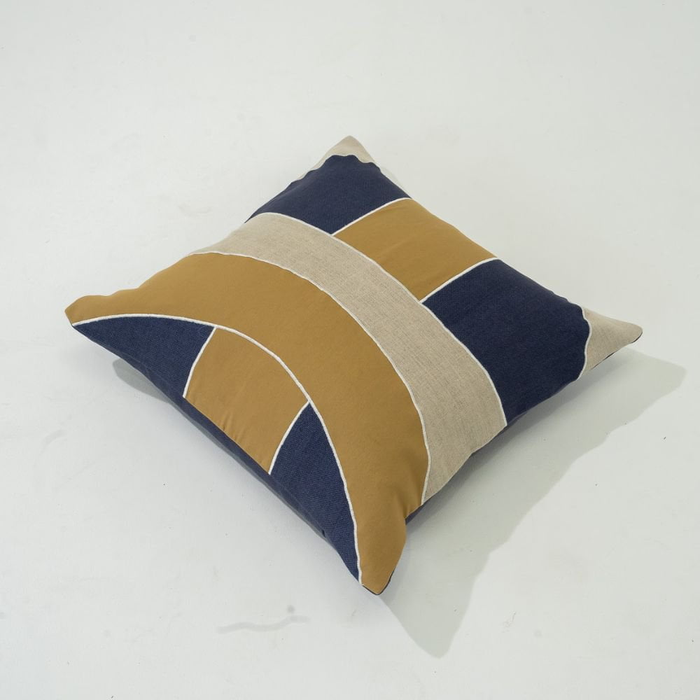 Bandhini Design House Lounge Cushion Inter Gem Applique Navy Lounge Cushion 55 x 55cm