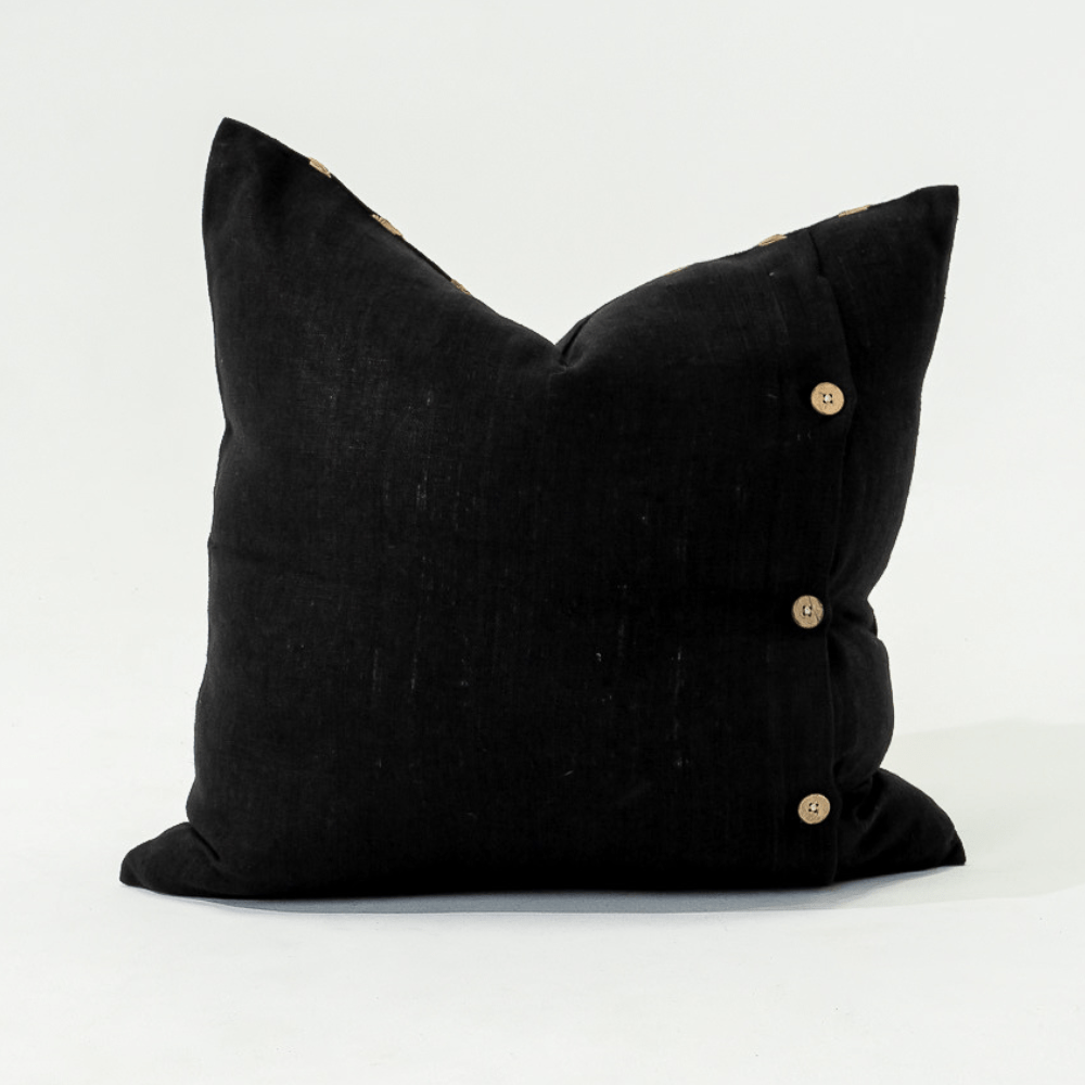 Bandhini Design House Lounge Cushion Inter Gem Embroidery Black Lounge Cushion 55 x 55cm