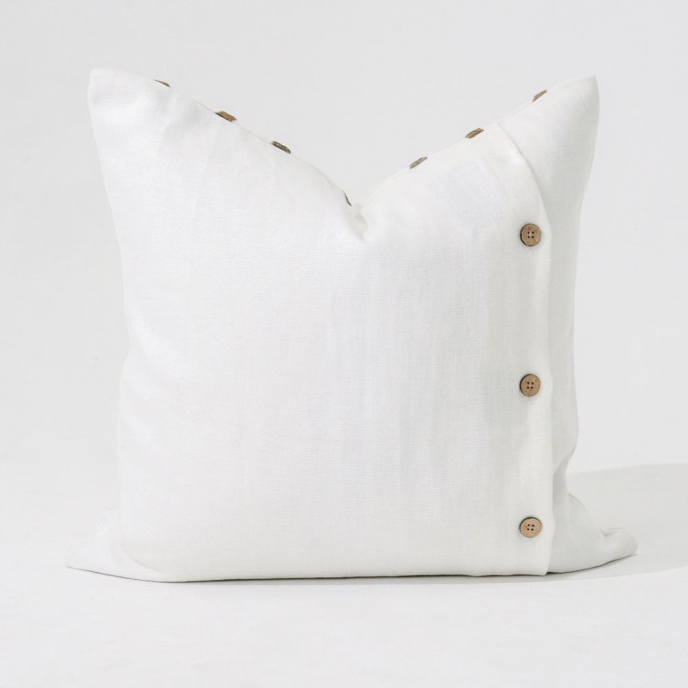 Bandhini Design House Lounge Cushion Inter Gem Embroidery White Lounge Cushion 55 x 55cm