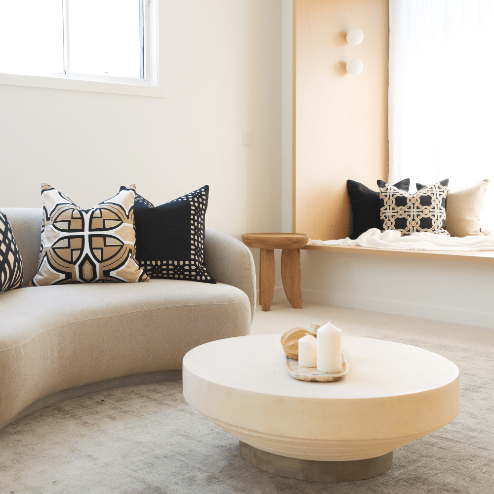 Bandhini Design House Lounge Cushion Intertwined Black Lounge Cushion 55 x 55cm
