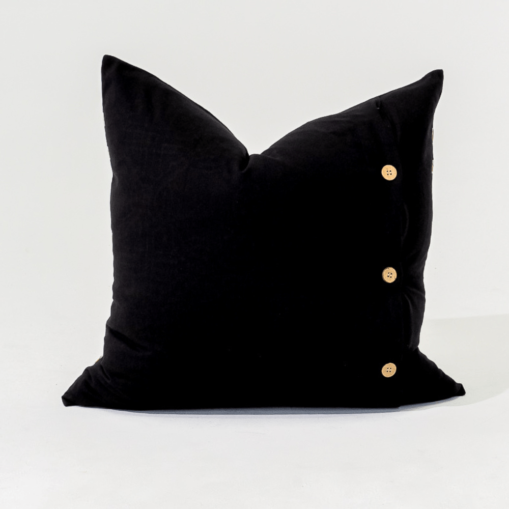 Bandhini Design House Lounge Cushion Intertwined Black Lounge Cushion 55 x 55cm