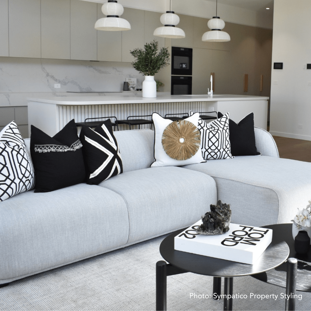 Bandhini Design House Lounge Cushion Jagger White & Black Lounge Cushion 55 x 55cm
