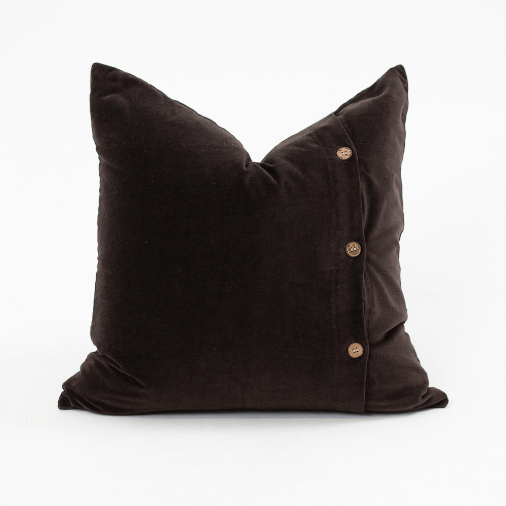 Bandhini - Design House Lounge Cushion Kilim Velvet Chocolate Lounge Cushion 55 x 55cm