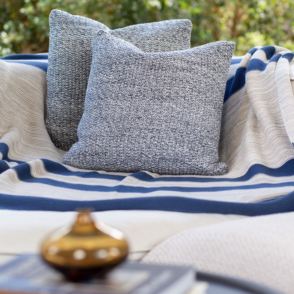 Bandhini - Design House Lounge Cushion Knit Marl Charcoal White Medium Cushion 50 x 50cm