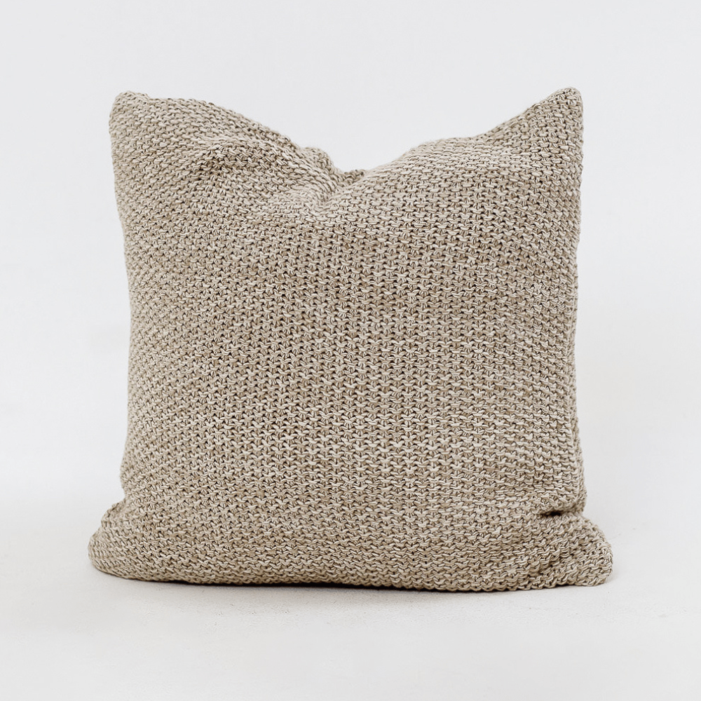 Bandhini Design House Lounge Cushion Knit Marl Natural White Medium Cushion 50 x 50cm