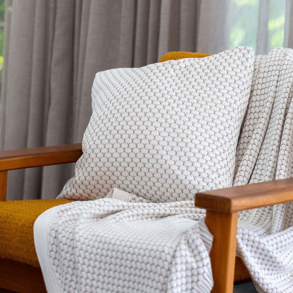 Bandhini - Design House Lounge Cushion Knit Rhapsodia Ivory Stone Medium Cushion 50 x 50cm
