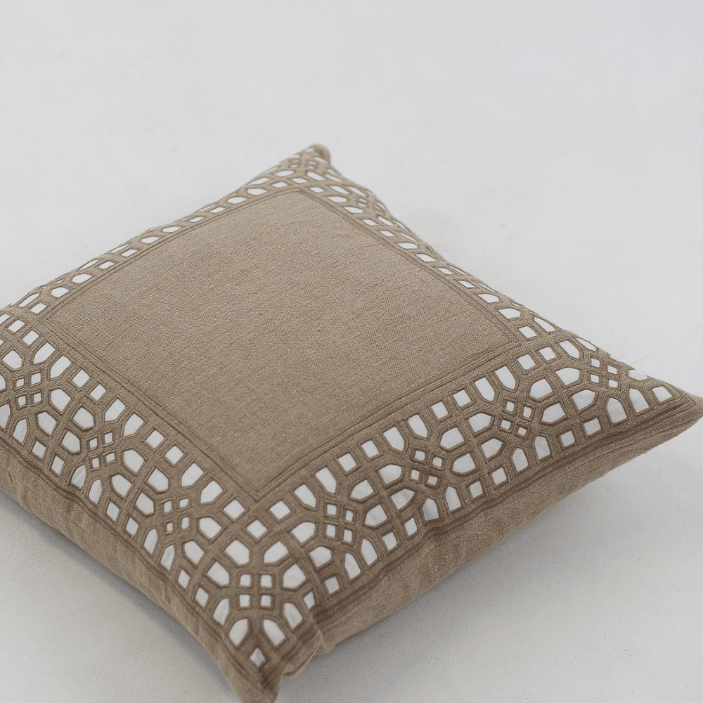 Bandhini - Design House Lounge Cushion Morocco Linen Natural Lounge Cushion 55 x 55cm