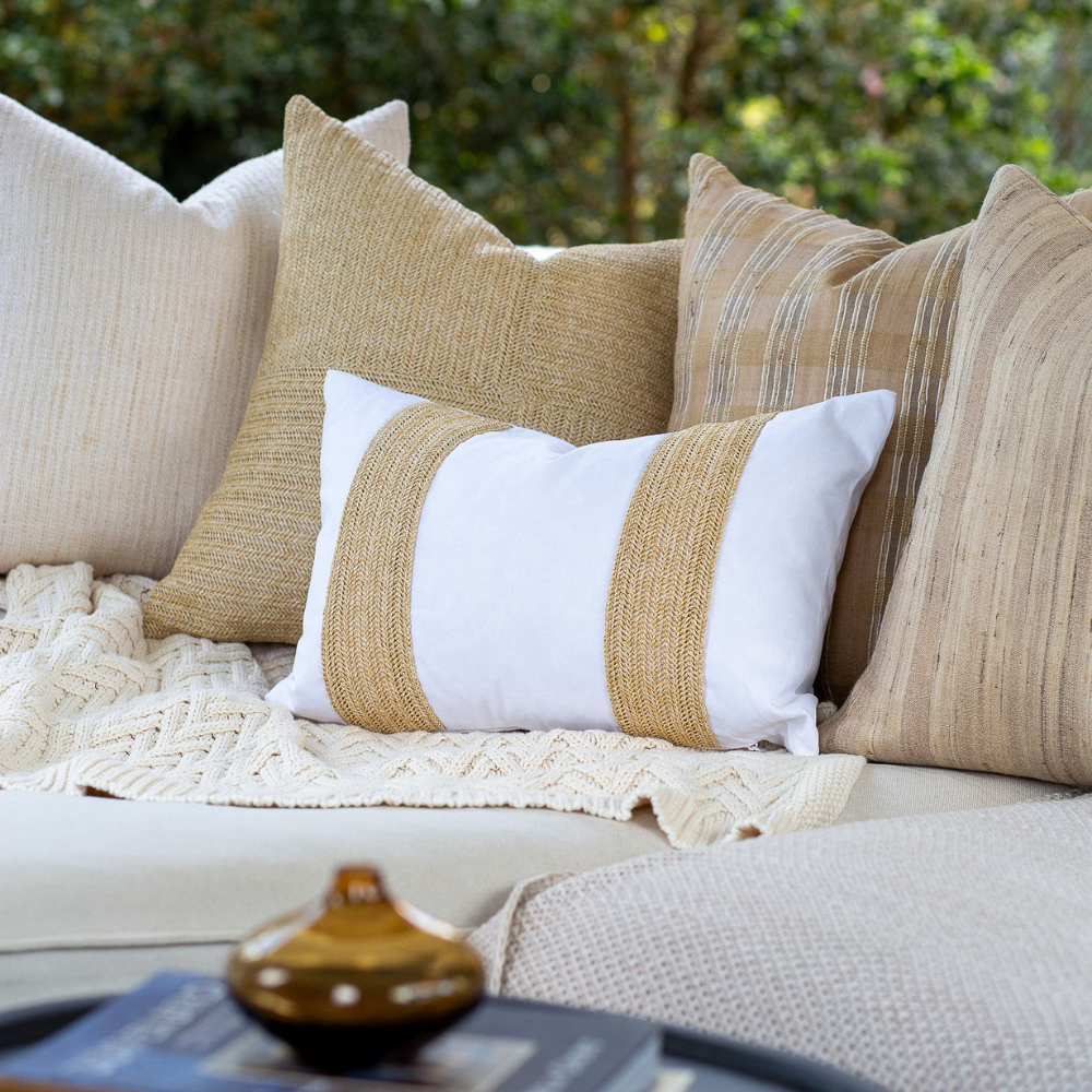 Bandhini - Design House Lounge Cushion Natural Weave Eaton Handwoven Lounge Cushion 55 x 55cm