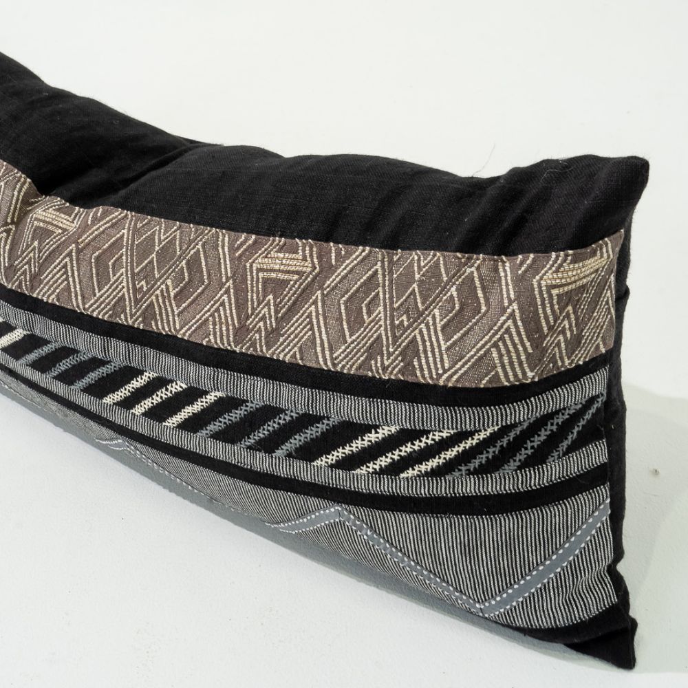 Bandhini Design House Lounge Cushion Navajo Black Long Lumbar Cushion 35 x 90cm