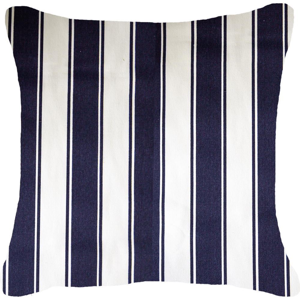 Bandhini Design House Lounge Cushion Navy & White Ticking Stripe Rye Navy & White Lounge Cushion 55 x 55cm