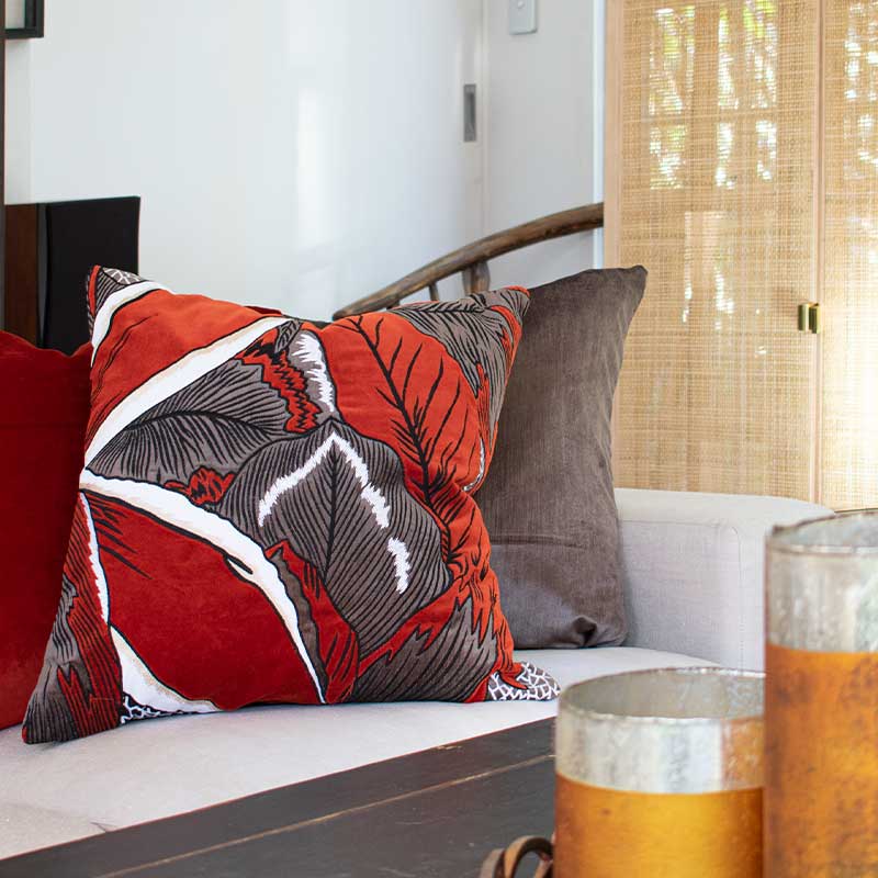 Bandhini Design House Lounge Cushion Rake Applique Velvet Desert Lounge Cushion 55 x 55cm