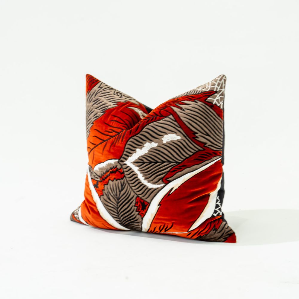 Bandhini Design House Lounge Cushion Rake Applique Velvet Forest Lounge Cushion 55 x 55cm