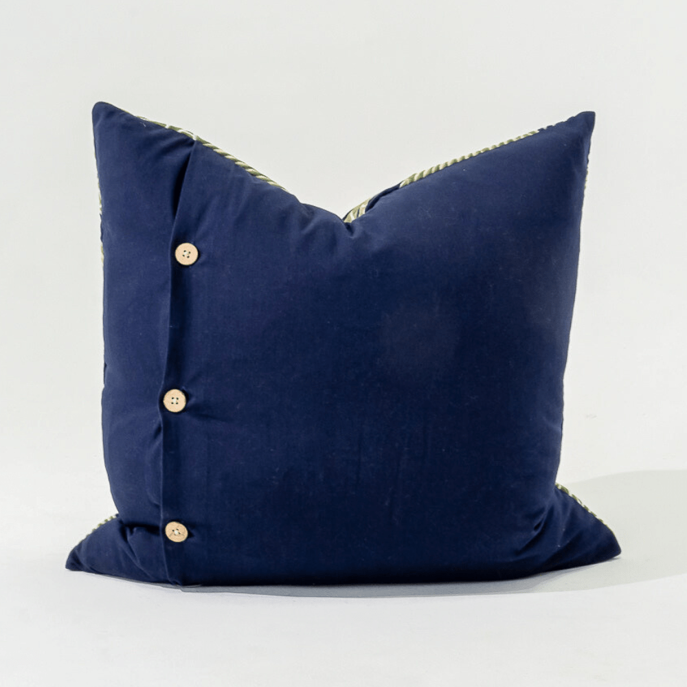 Bandhini Design House Lounge Cushion Rake Applique Velvet Ocean Lounge Cushion 55 x 55cm
