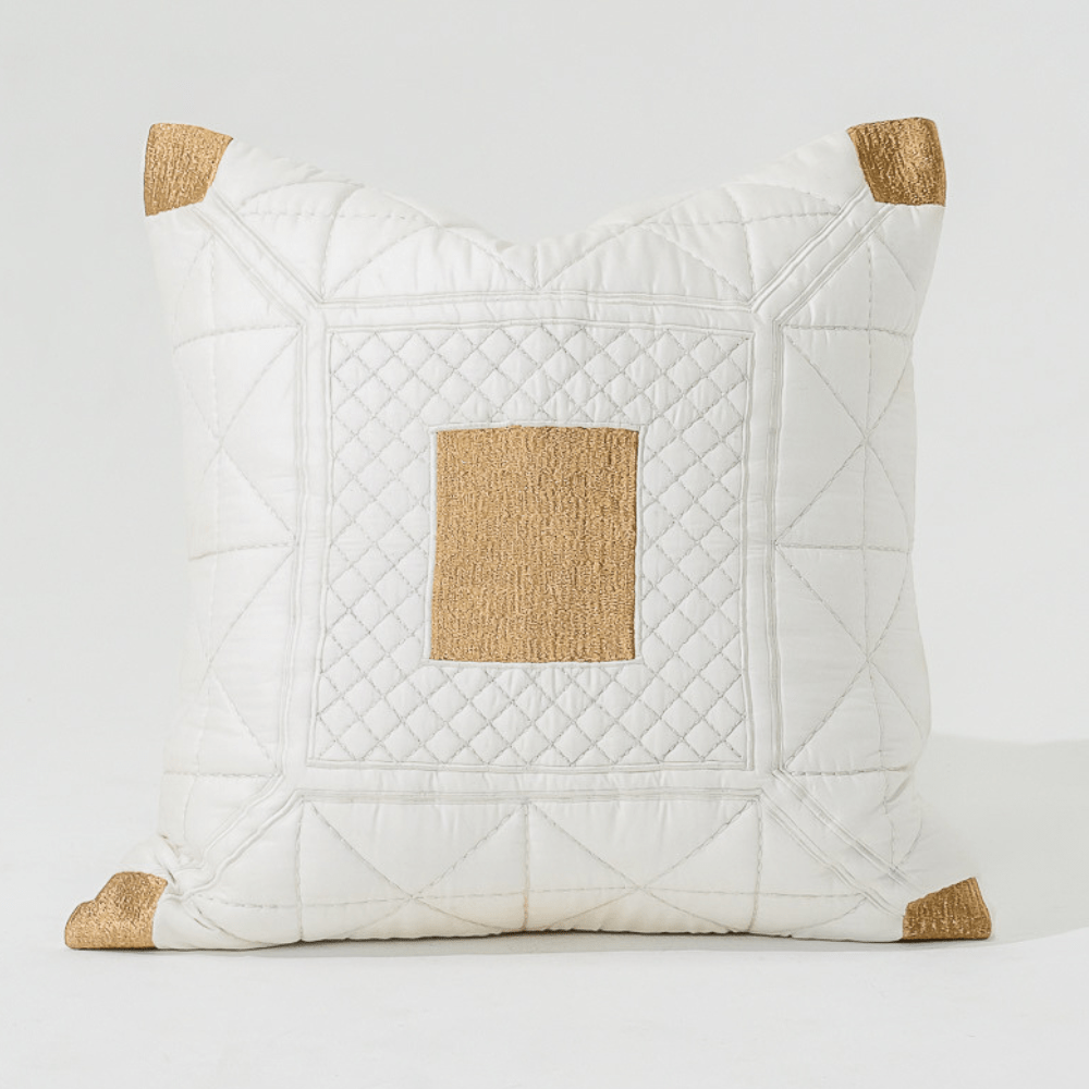 Bandhini Design House Lounge Cushion Troy Embroidery Target Square White Lounge Cushion 55 x 55cm