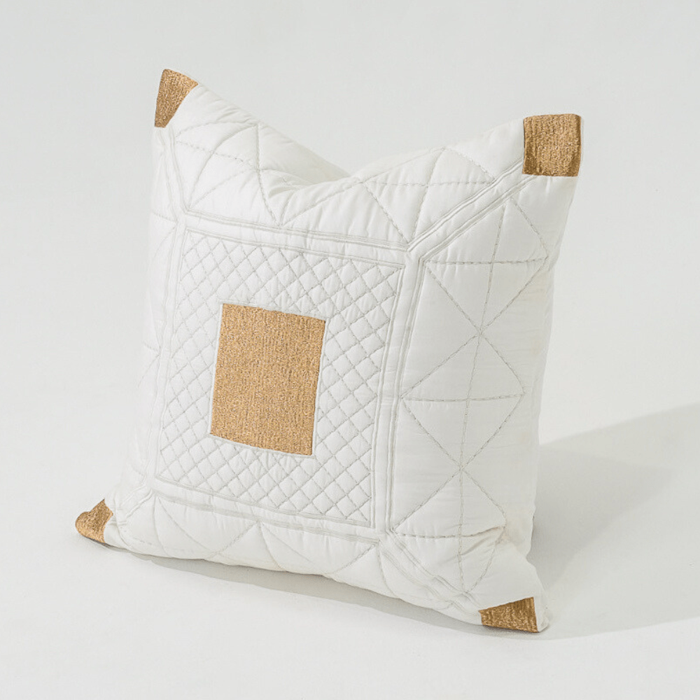 Bandhini Design House Lounge Cushion Troy Embroidery Target Square White Lounge Cushion 55 x 55cm