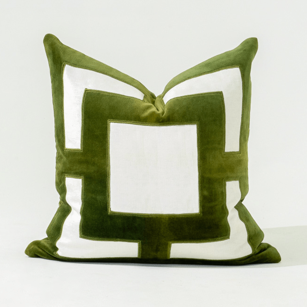 Bandhini Design House Lounge Cushion Velvet Panel Emerald Lounge Cushion 55 x 55cm