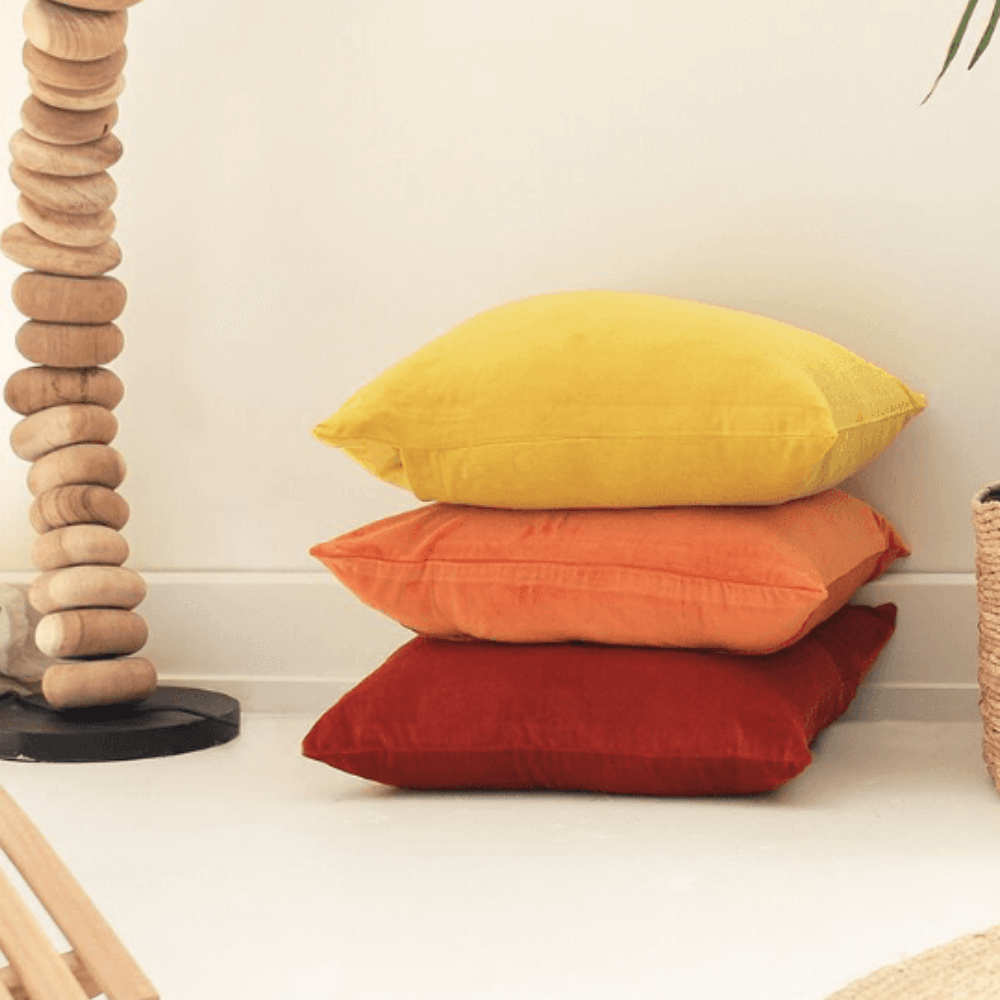 Bandhini Design House Lounge Cushion Velvet Rust Lounge Cushion 55 x 55cm