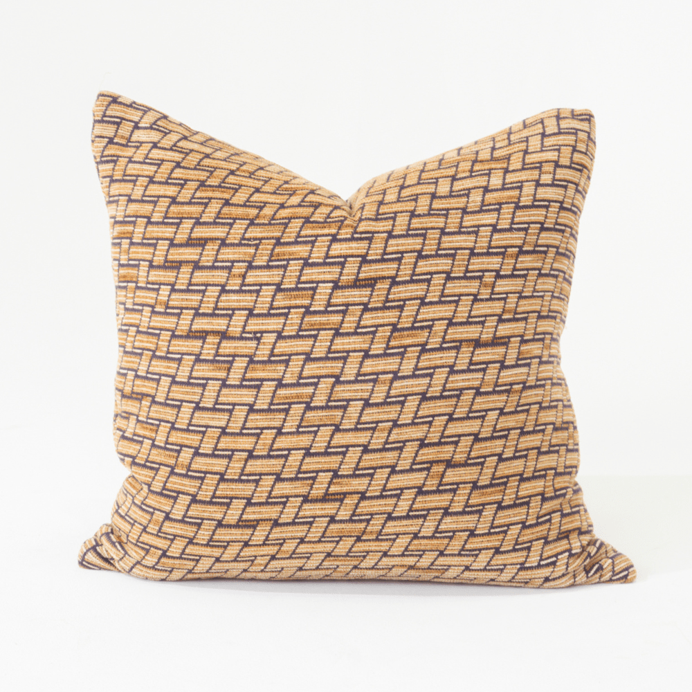 Bandhini Design House Lounge Cushion Weave Bamboo Navy Lounge Cushion 55 x 55cm