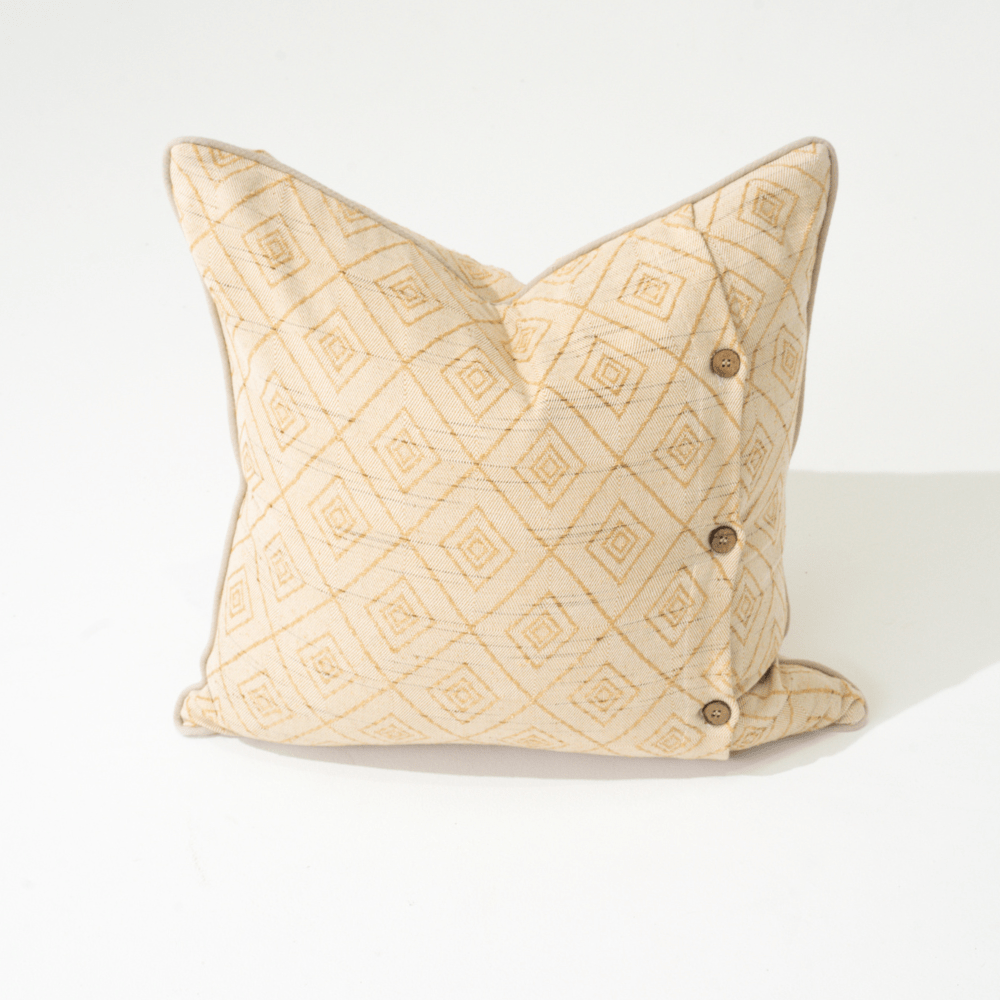 Bandhini Design House Lounge Cushion Weave Cross Natural Lounge Cushion 55 x 55cm
