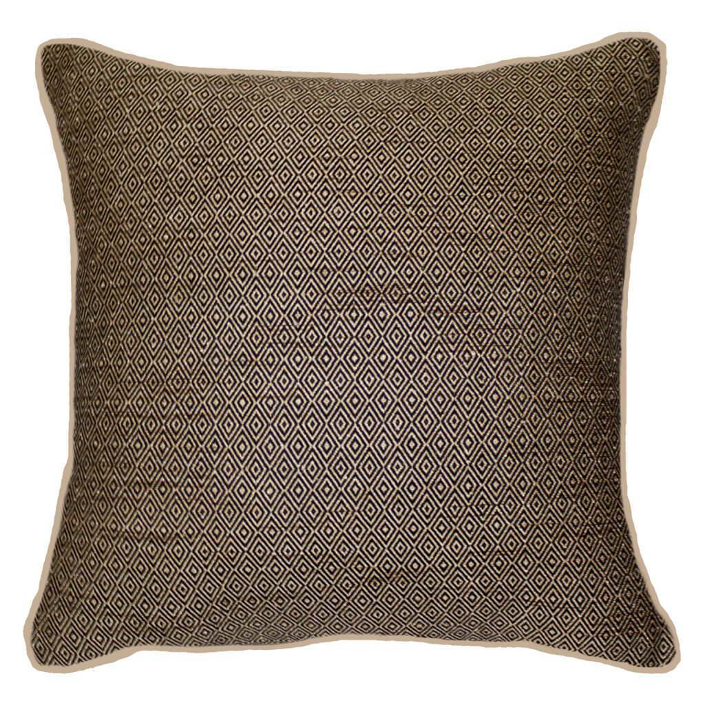 Bandhini Design House Lounge Cushion Weave Diamond Black Lounge Cushion 55 x 55cm