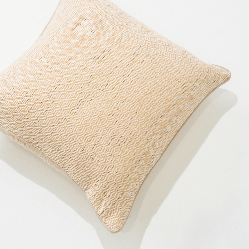 Bandhini Design House Lounge Cushion Weave Diamond Natural Lounge Cushion 55 x 55cm