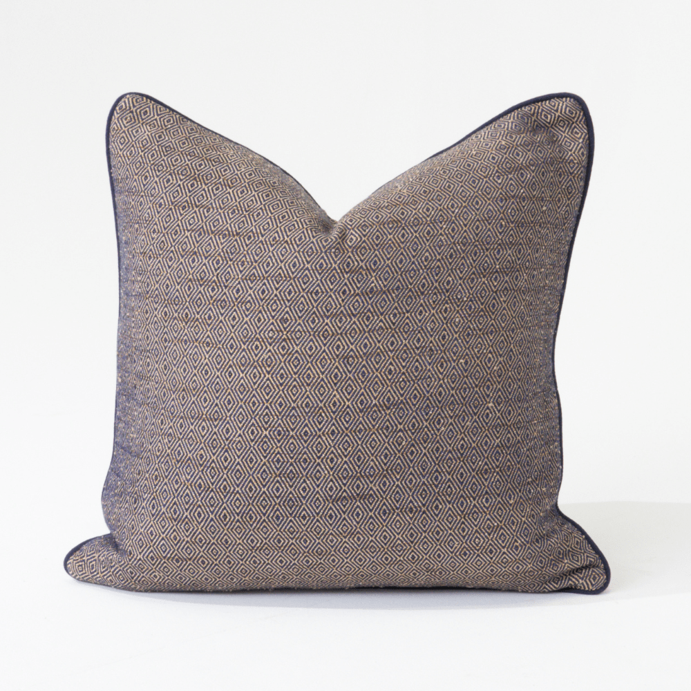 Bandhini Design House Lounge Cushion Weave Diamond Navy Lounge Cushion 55 x 55cm