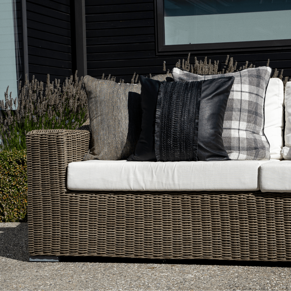 Bandhini Design House Lounge Cushion Weave Herring Black Lounge Cushion 55 x 55cm