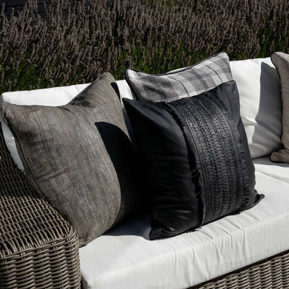 Bandhini Design House Lounge Cushion Weave Herring Black Lounge Cushion 55 x 55cm