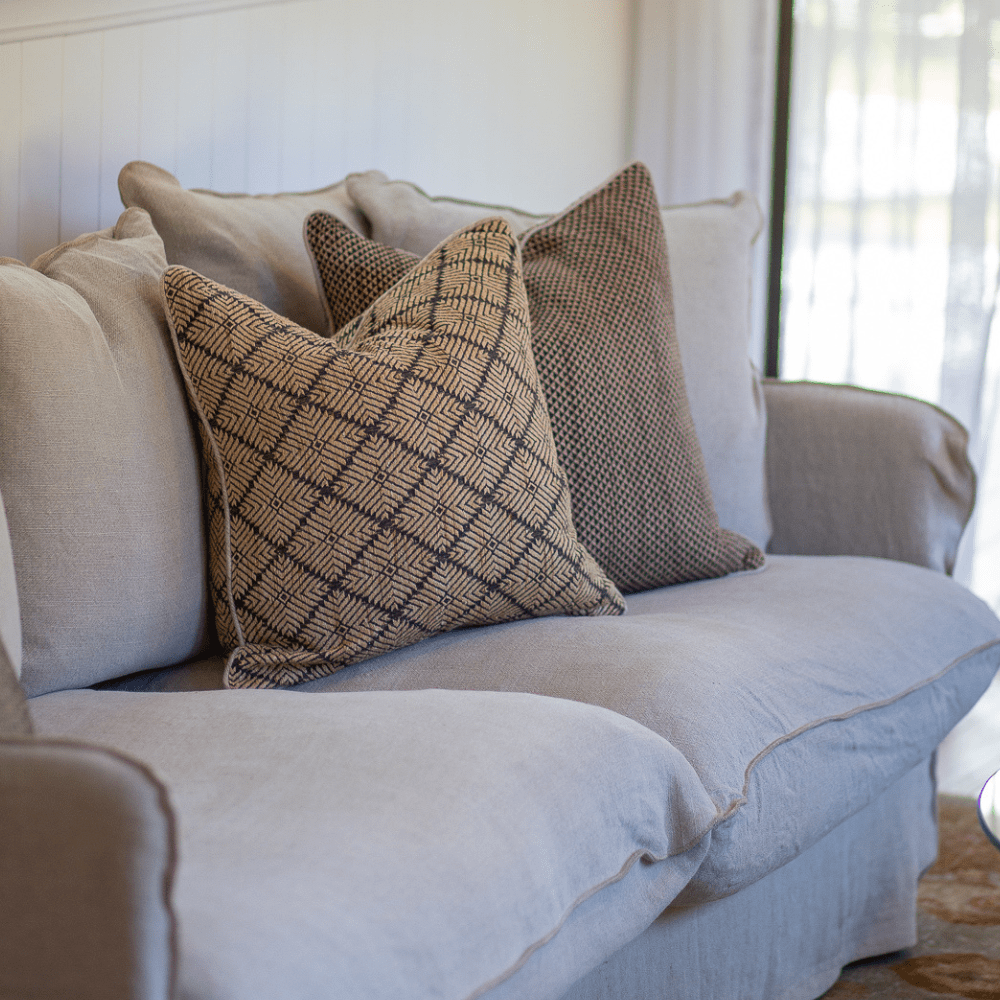 Bandhini - Design House Lounge Cushion Weave Phulkari Black Lounge Cushion 55 x 55cm