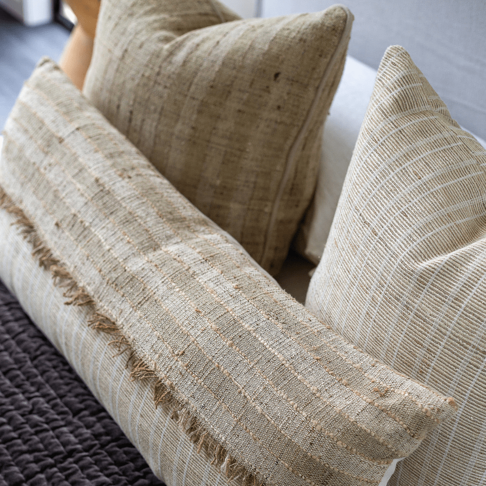 Bandhini Design House Lounge Cushion Weave Tweed Leicester Natural Cushion