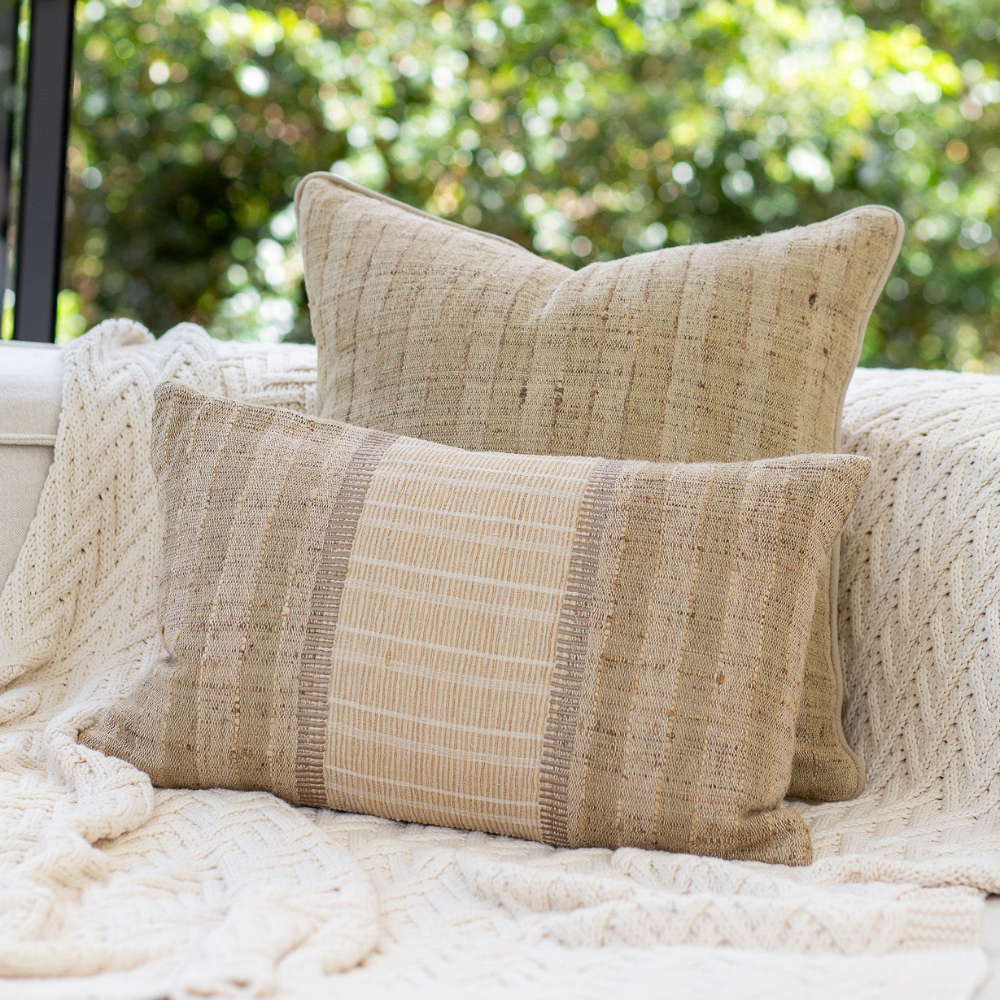 Bandhini Design House Lounge Cushion Weave Tweed Leicester Natural Cushion