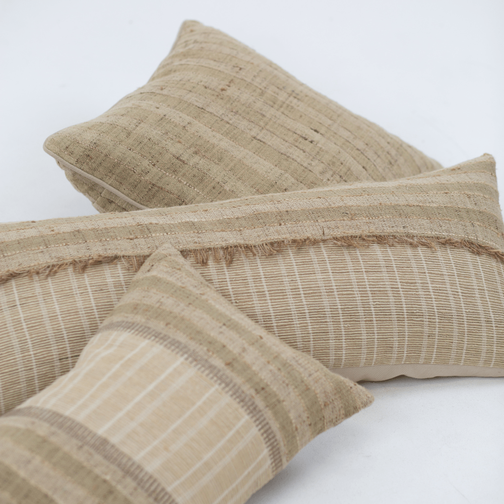 Bandhini Design House Lounge Cushion Weave Tweed Leicester Natural Cushion 55 x 55cm