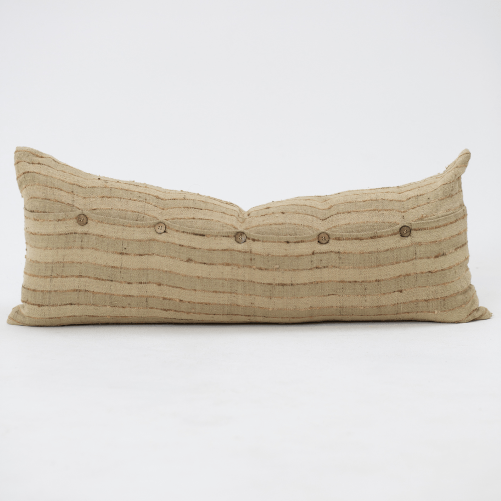 Bandhini Design House Lounge Cushion Weave Tweed Leicester Natural Long Lumbar Cushion 35x90cm