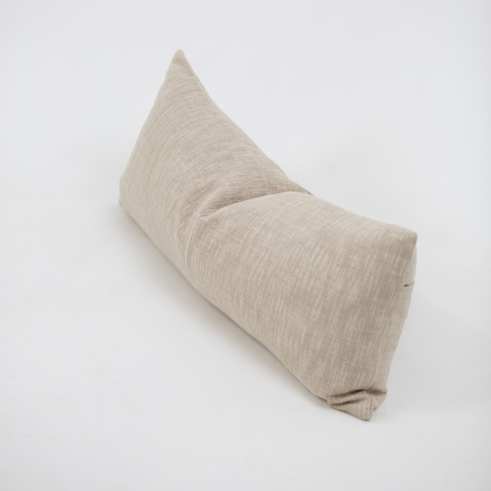 Bandhini Design House Lounge Cushion Weave Tweed Oxford Natural Long Lumbar Cushion 35 x 90cm