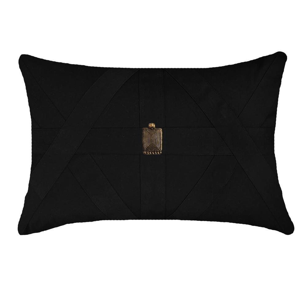 Bandhini Design House Lumber Cushion Amulet Cairo Black Lumbar Cushion 35 x 53cm