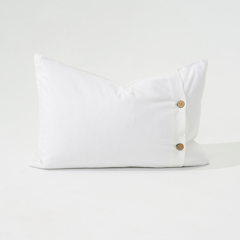 Bandhini Design House Lumber Cushion Braid Gold White Lumbar Cushion 35 x 53cm