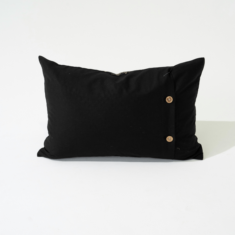 Bandhini Design House Lumber Cushion Dot Polar Black Lumbar Cushion 35 x 53cm