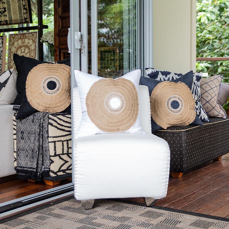 Bandhini Design House Medium Cushion African Shield Black Medium Cushion 50 x 50cm