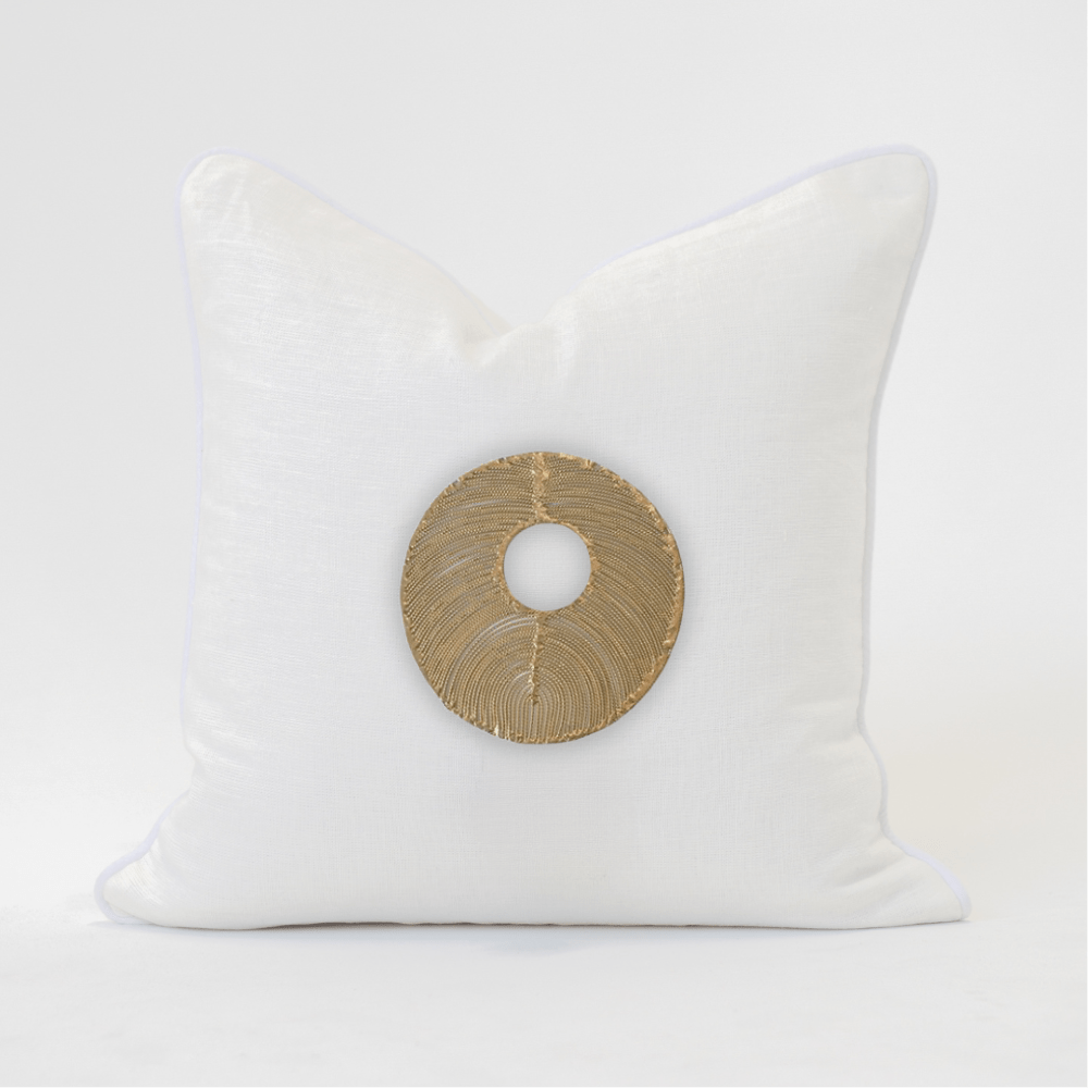 Bandhini Design House Medium Cushion Disc Gold Medium Cushion 50 x 50cm