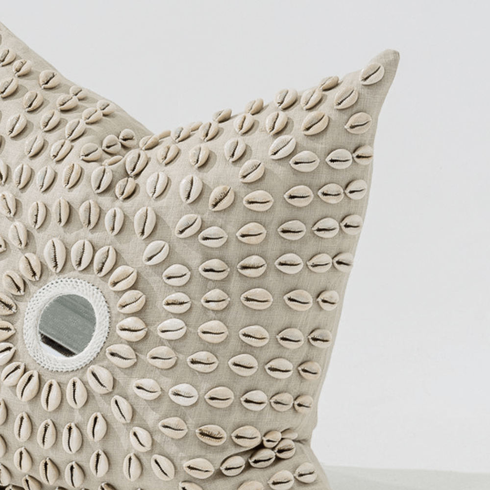 Bandhini Design House Medium Cushion Shell Kauri Mirror Natural Medium Cushion 50 x 50cm