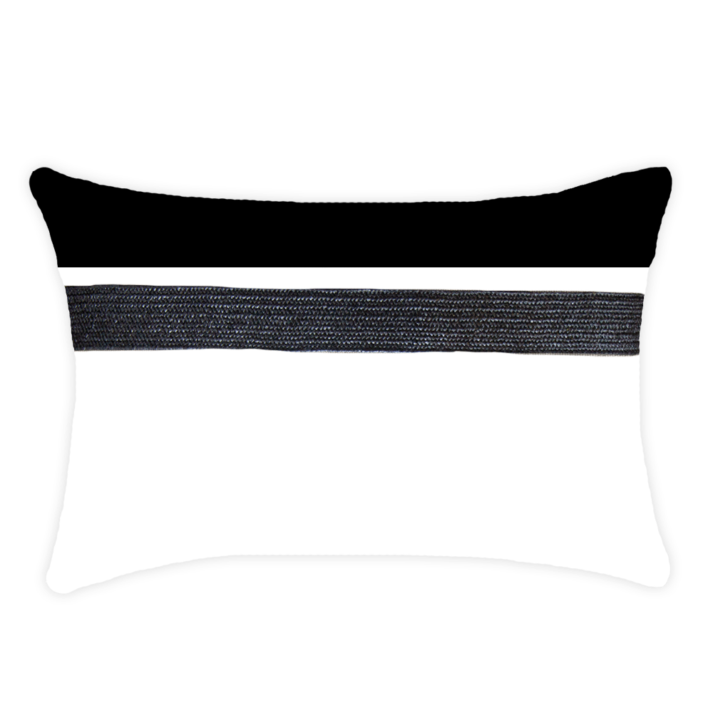 Bandhini Design House Outdoor Black / Cover only Outdoor Nautical Juliet Black Lumbar Cushion 35 x 53cm