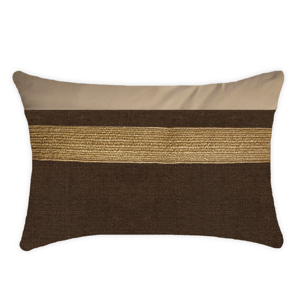 Bandhini Design House Outdoor Brown / Cover only Outdoor Nautical Juliet Gold Lumbar Cushion 35 x 53cm
