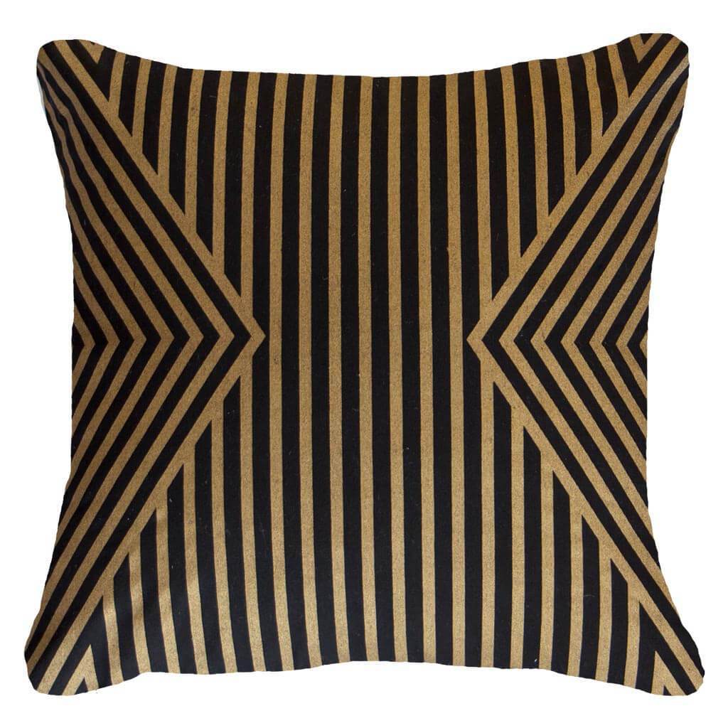 Bandhini Design House Outdoor Cushion Black & Gold / Cover only Outdoor Parasol Lounge Cushion 55 x 55cm