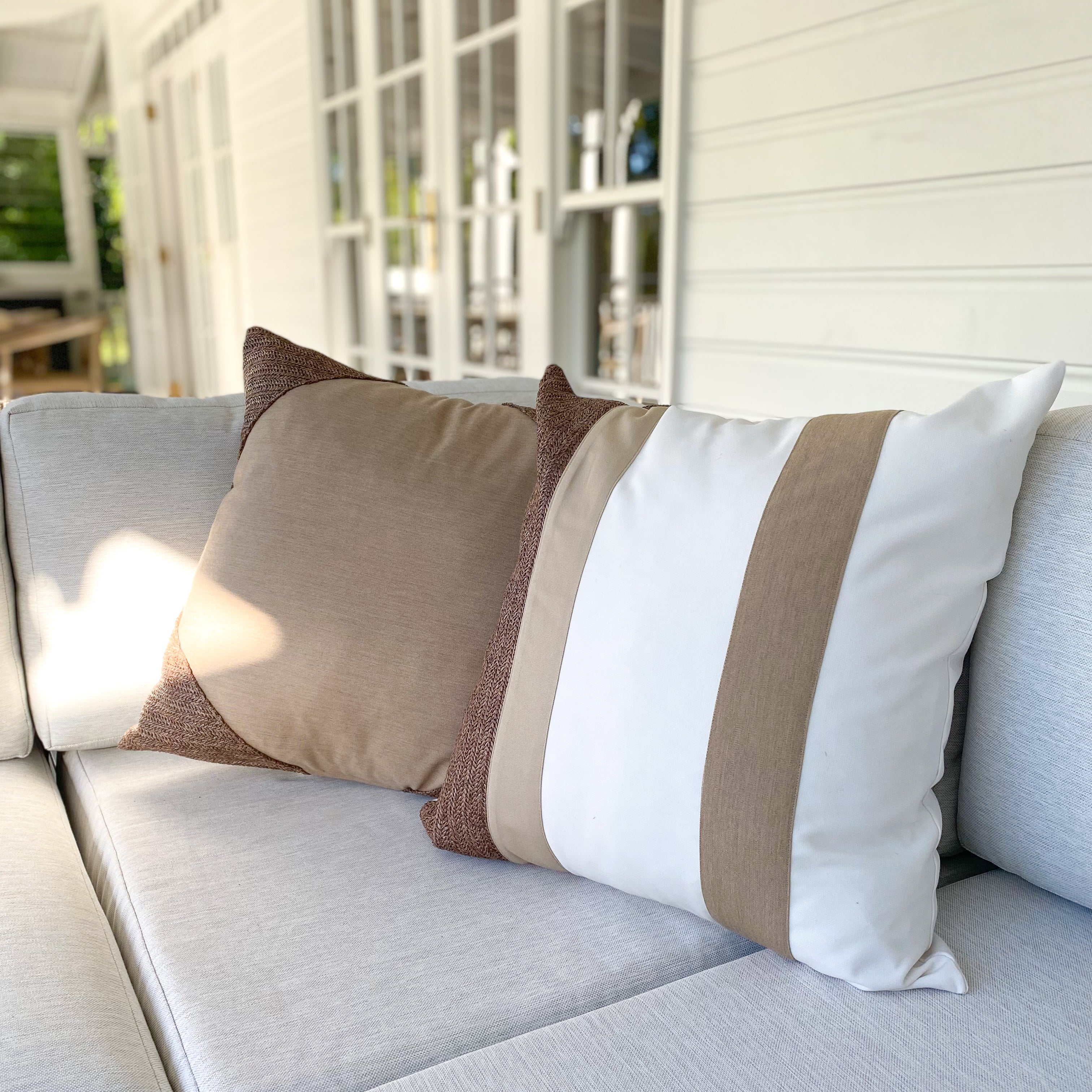Bandhini - Design House Outdoor Cushion Outdoor Raffia Lines Lounge Cushion 55 x 55 cm