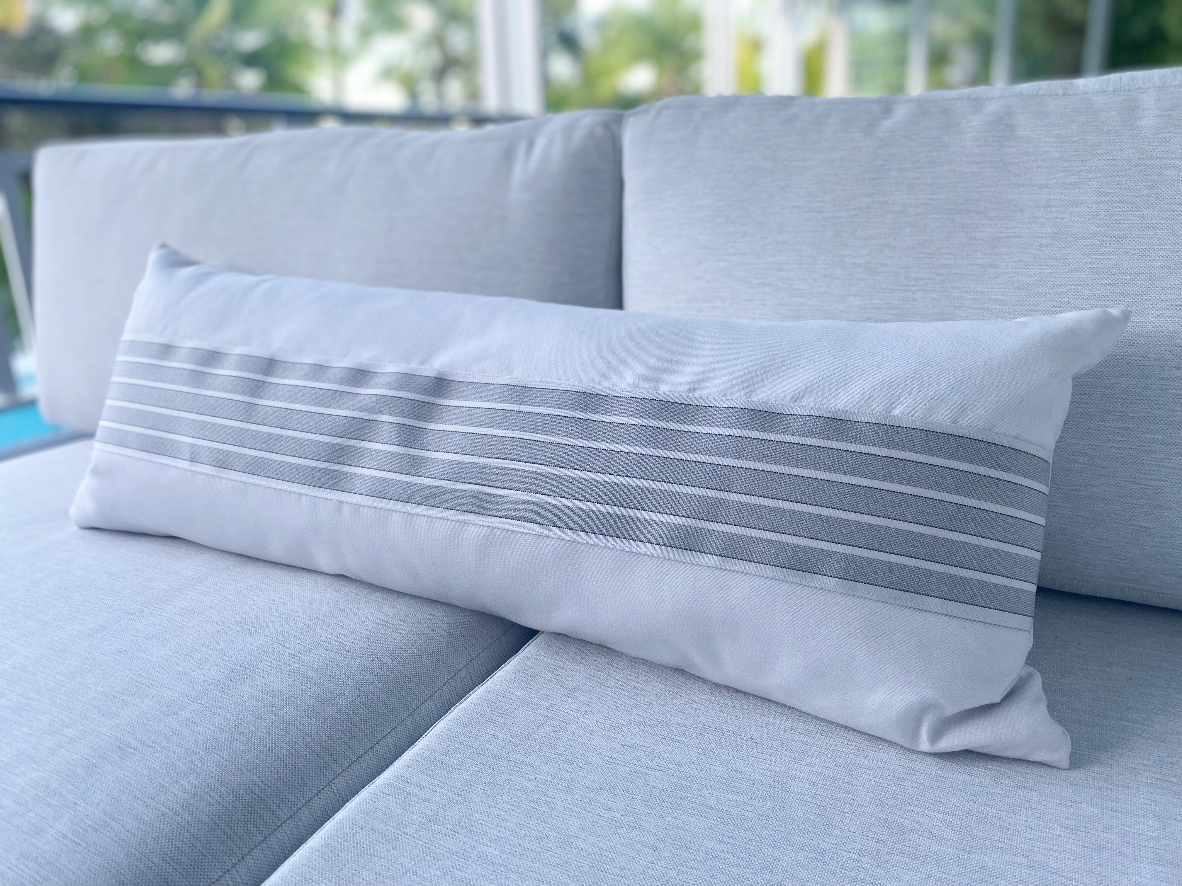 Bandhini - Design House Outdoor Cushion Outdoor Ticking Stripe Long Lumbar Cushion 35 x 90 cm